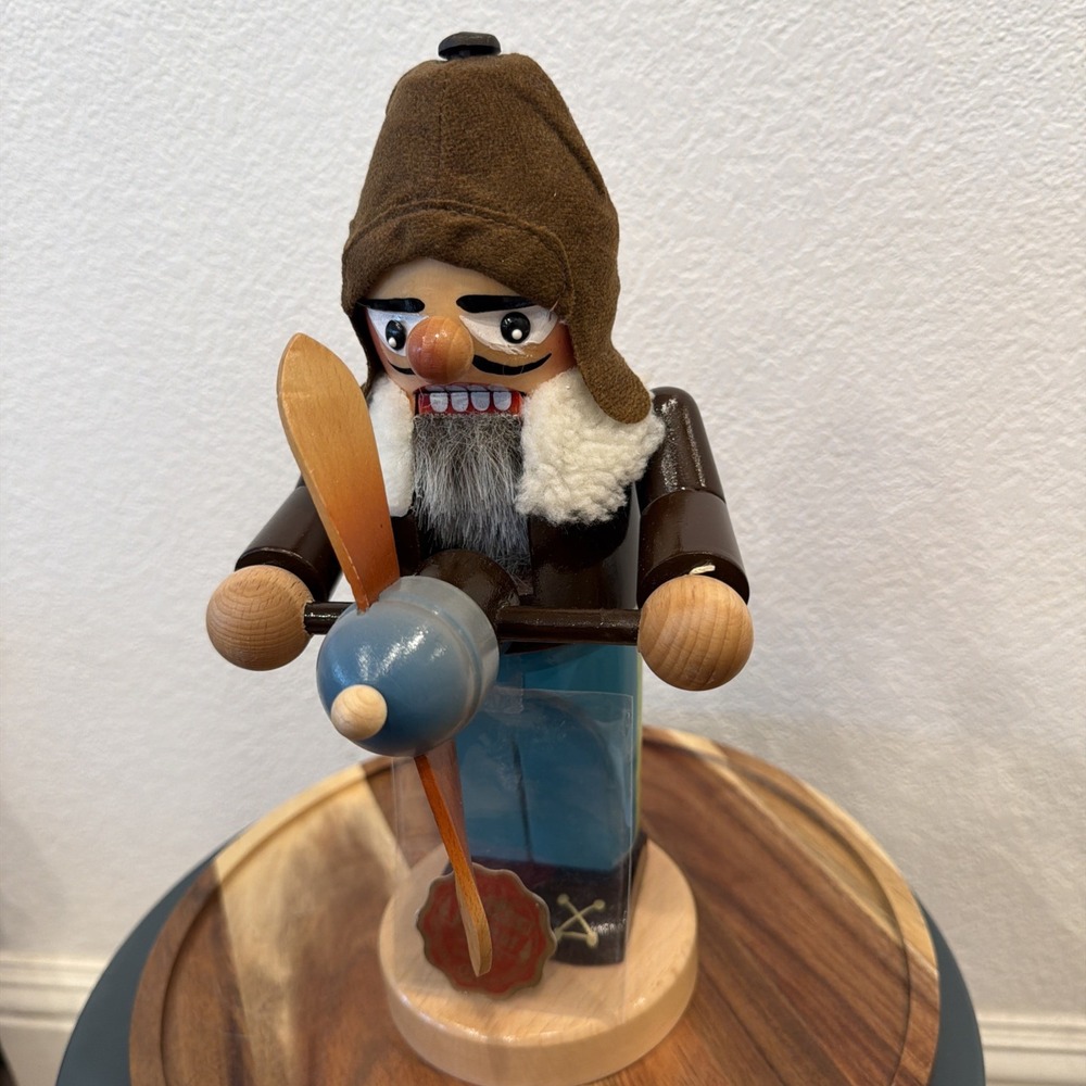 Vintage Steinbach  Aviator Pilot Christmas Nutcracker 11" German Erzgebirge